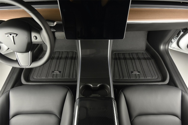 Rivian R1S Floor Mat Set - Front + Rear - 3D MAXpider - Elitect - Black - `22-`24